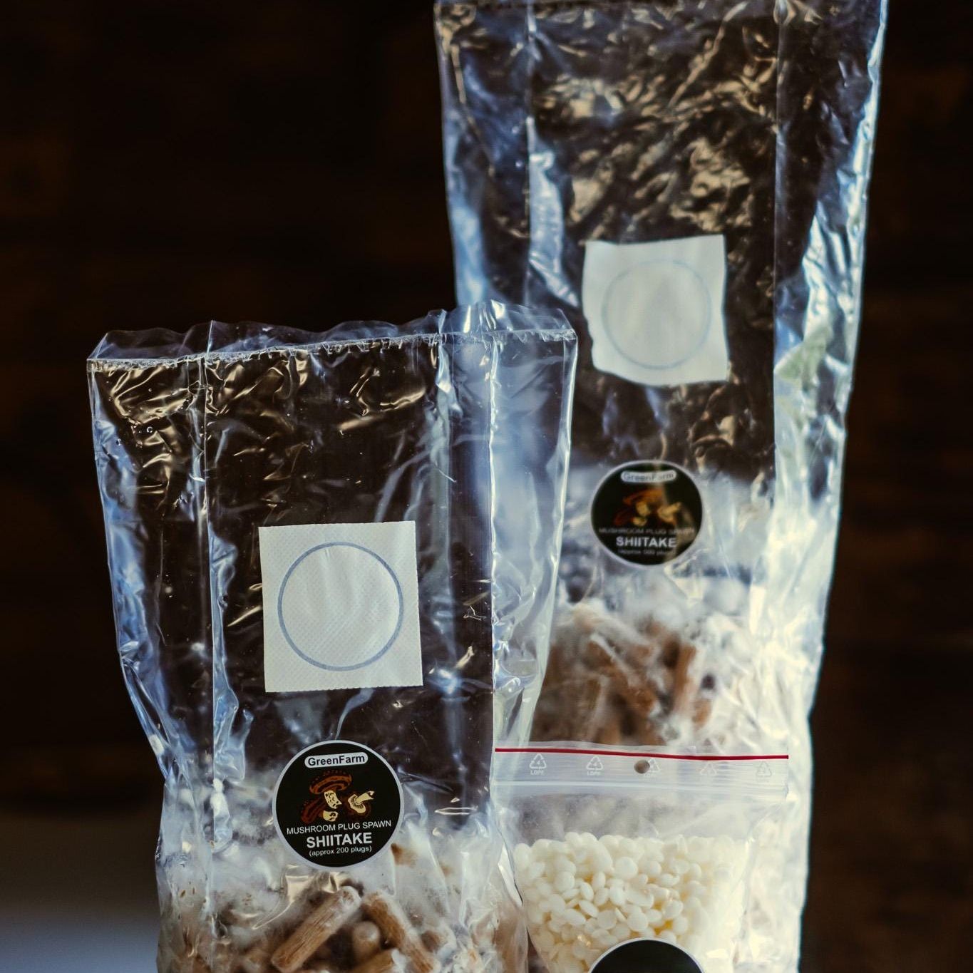 Šitakės grybų ikrų užauginimo priemonė 500 vnt. | Užsiaugink savo grybus | Medinių rąstų inokuliacija