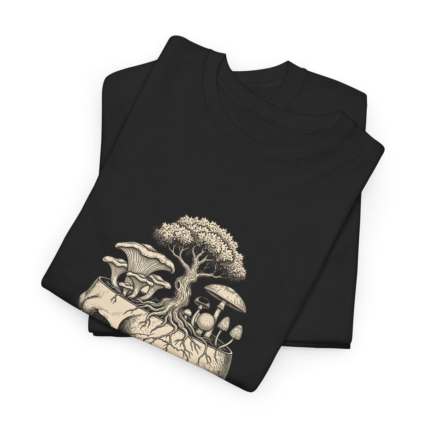 Skull Mushroom T-Shirt | Gothic Botanical Graphic Tee Dark Nature Shirt Witchy Skull Top Unisex Cotton Tee Magic Mushrooms Fungi Mycology