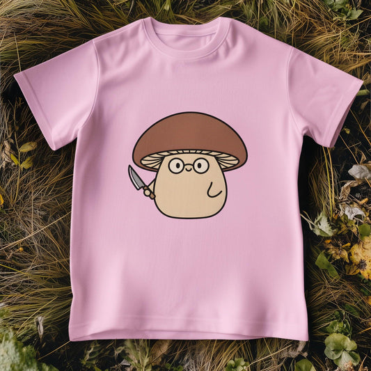 Mieli marškinėliai su grybų personažu, minimalistiniai, juokingi, grafiniai marškinėliai, jaukūs, indie humoro marškinėliai, įnoringi, grybų formos marškinėliai, unisex medvilniniai marškinėliai su grybais