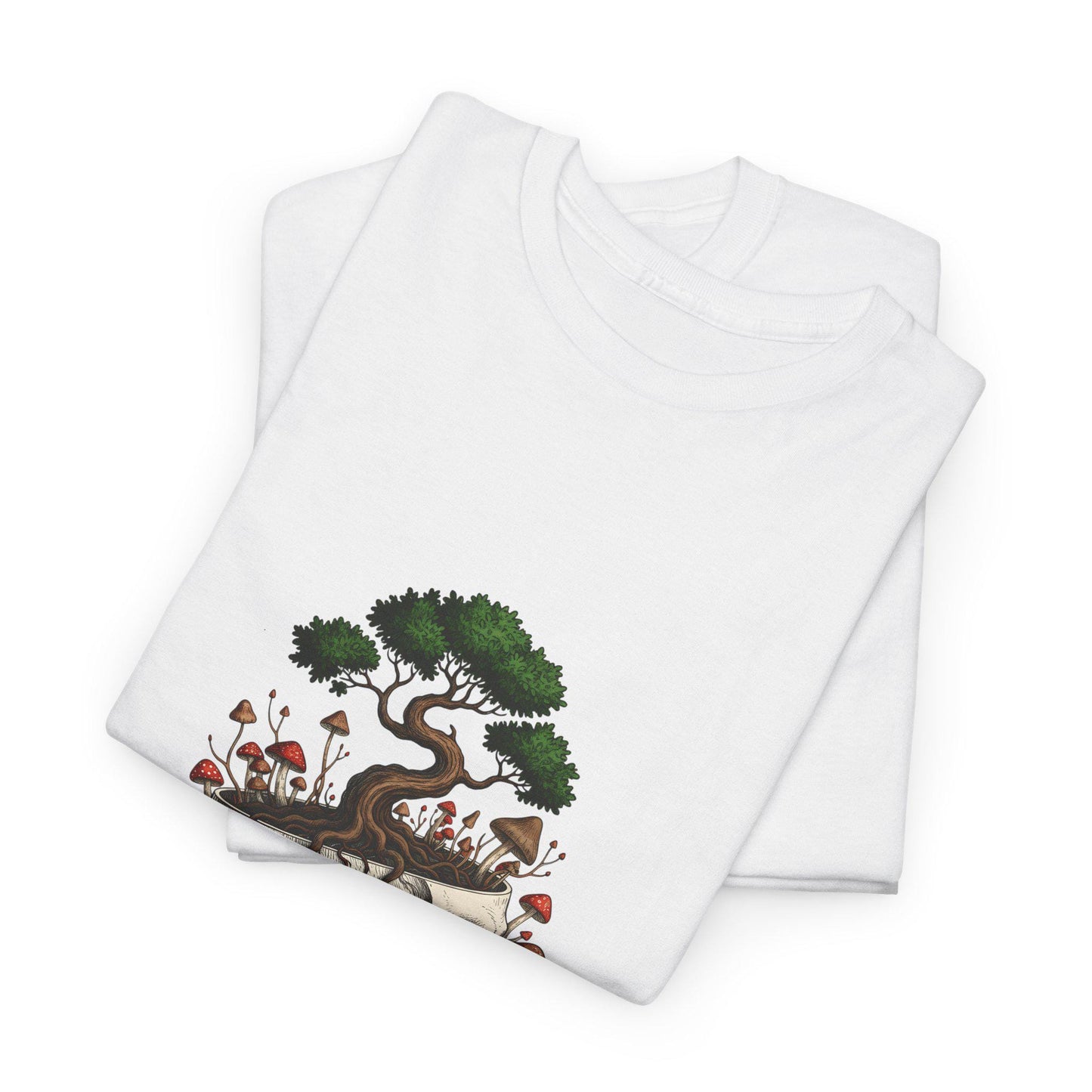 Skull Bonsai Mushroom T-Shirt Dark Botanical Graphic Tee Gothic Nature Shirt Witchy Forest Skull Top Unisex Cotton Tee Magic Mushrooms Fungi