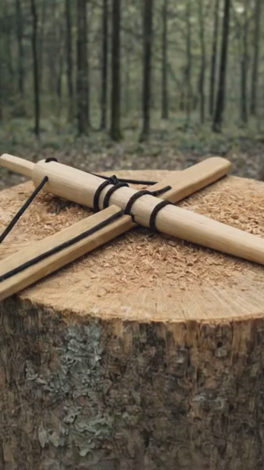 Lankinio gręžtuvo laužavietės rinkinys pradedantiesiems – primityvus laužavietės rinkinys išgyvenimui, išgyvenimui ir stovyklavimui gamtoje